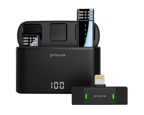 Бездротовий петличний мікрофон Proove Record Lightning black 2001001859947 6901116398484