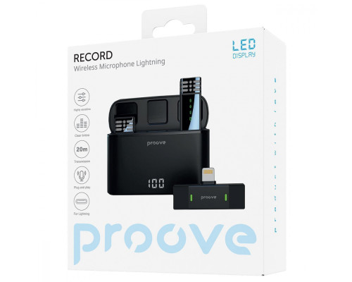Бездротовий петличний мікрофон Proove Record Lightning black 2001001859947 6901116398484