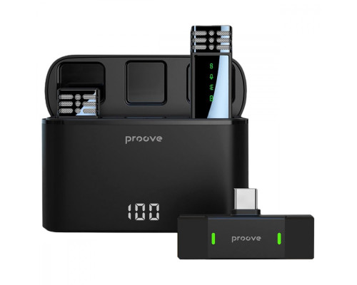 Бездротовий петличний мікрофон Proove Record Type-C black 2001001859954 6901113767993