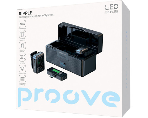 Бездротовий петличний мікрофон Proove Ripple black 2003000274837 6901116783143