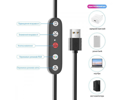 Кільцева світлодіодна RGB лампа Proove Halo (12inch) white 2003000177541 6901111423501