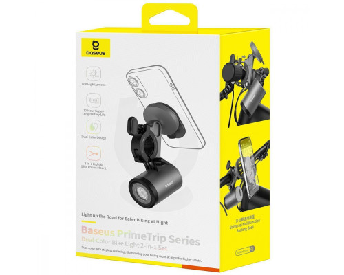 Тримач для велосипеда Baseus PrimeTrip Series Dual-Color Bike Light 2-in-1 black 2003000275551 6932172667337