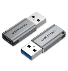 Адаптер Vention USB 3.0 Male to USB-C Female Adapter Gray Aluminum Alloy Type (CDPH0) (CDPH0)