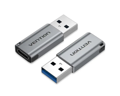 Адаптер Vention USB 3.0 Male to USB-C Female Adapter Gray Aluminum Alloy Type (CDPH0) (CDPH0)