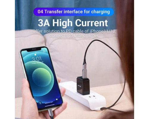 Адаптер Vention USB 3.0 Male to USB-C Female Adapter Gray Aluminum Alloy Type (CDPH0) (CDPH0)