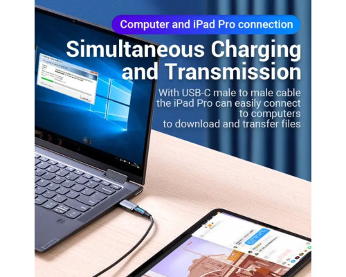 Адаптер Vention USB 3.0 Male to USB-C Female Adapter Gray Aluminum Alloy Type (CDPH0) (CDPH0)