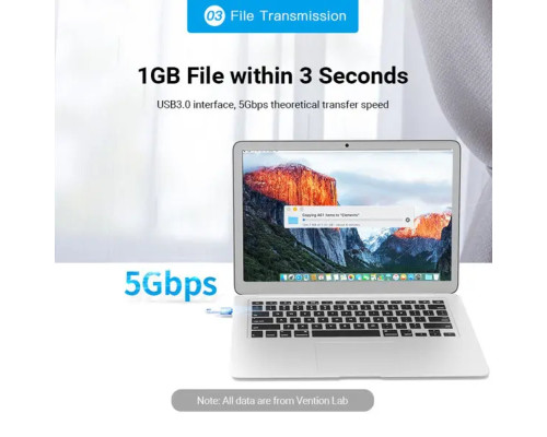 Кабель Vention USB-C Male to USB 3.0 Female OTG Adapter Gray Aluminum Alloy Type (CDQH0) (CDQH0)