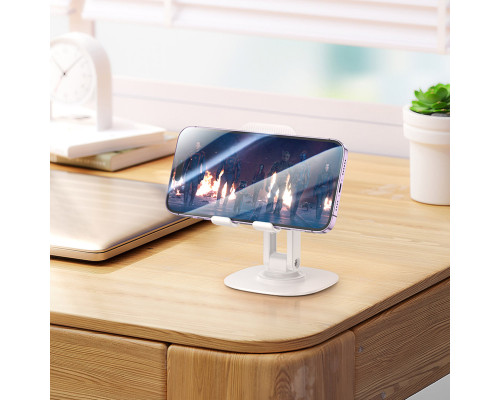 Тримач для мобільного HD6 Winner dual-axis rotating desktop stand White (6942007602389)