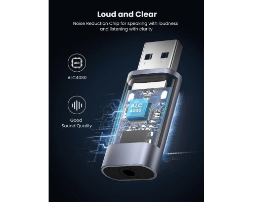 Адаптер (Звукова карта) UGREEN CM383 USB External Stereo Sound Adapter (UGR-80864) (UGR-80864)