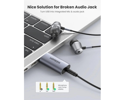 Адаптер (Звукова карта) UGREEN CM383 USB External Stereo Sound Adapter (UGR-80864) (UGR-80864)