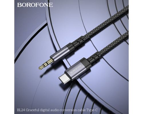 Перехідник BOROFONE BL24 Graceful digital audio conversion cable Type-C Metal Grey (6941991118982)