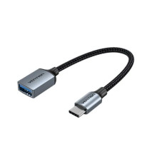 Кабель-перехiдник Vention USB 3.0 C Male to A Female OTG Cable 0.15M Gray Aluminum Alloy Type (CCXHB) (CCXHB)