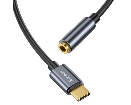 Кабель-перехiдник Baseus Type-C Male to 3.5mm Female Adapter L54 Deep Grey (CATL54-0G)