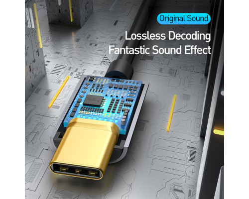 Кабель-перехiдник Baseus Type-C Male to 3.5mm Female Adapter L54 Deep Grey (CATL54-0G)