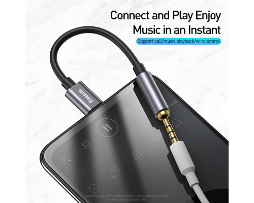 Кабель-перехiдник Baseus Type-C Male to 3.5mm Female Adapter L54 Deep Grey (CATL54-0G)