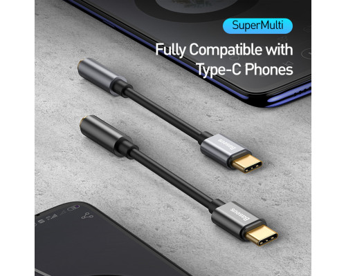 Кабель-перехiдник Baseus Type-C Male to 3.5mm Female Adapter L54 Deep Grey (CATL54-0G)