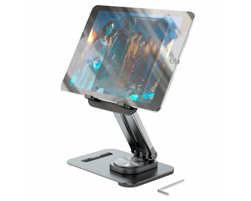 Тримач для мобільного HOCO PH48 Fun dual axis 360 rotating tablet desktop holder Black (6931474770752)