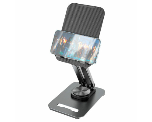 Тримач для мобільного HOCO PH48 Fun dual axis 360 rotating tablet desktop holder Black (6931474770752)