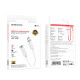 Перехідник BOROFONE BV22 Lemon digital audio conversion cable Type-C to 3.5 White (6941991117008)
