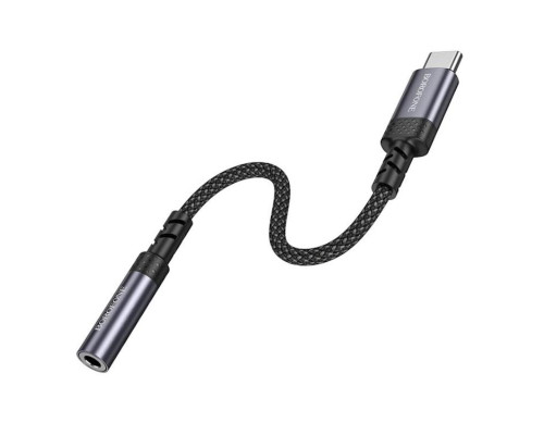Перехідник BOROFONE BV24 Graceful digital audio converter cable Type-C to 3.5mm Metal Grey (6941991118999)