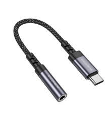 Перехідник BOROFONE BV24 Graceful digital audio converter cable Type-C to 3.5mm Metal Grey (6941991118999)