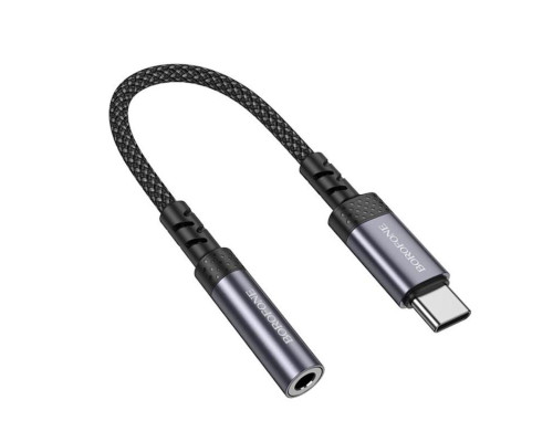 Перехідник BOROFONE BV24 Graceful digital audio converter cable Type-C to 3.5mm Metal Grey (6941991118999)