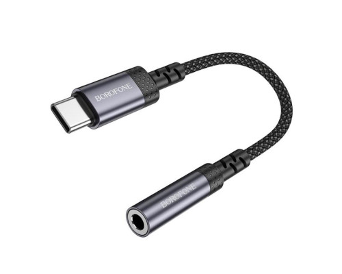 Перехідник BOROFONE BV24 Graceful digital audio converter cable Type-C to 3.5mm Metal Grey (6941991118999)