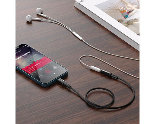 Кабель-перехiдник ACEFAST C1-05 Lightning to 3.5mm aluminum alloy headphones adapter cable Black (AFC1-05B)