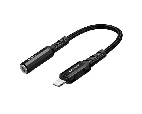 Кабель-перехiдник ACEFAST C1-05 Lightning to 3.5mm aluminum alloy headphones adapter cable Black (AFC1-05B)