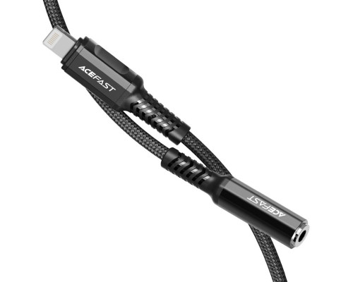 Кабель-перехiдник ACEFAST C1-05 Lightning to 3.5mm aluminum alloy headphones adapter cable Black (AFC1-05B)