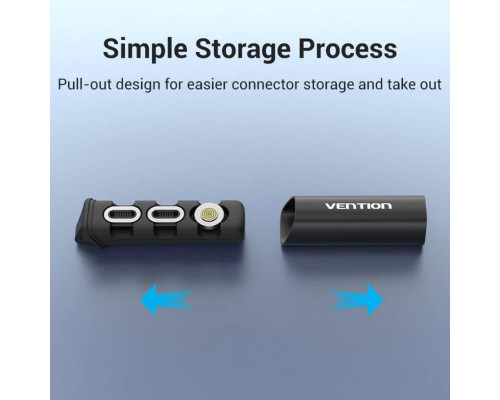 Футляр для зберігання Vention 3-slot Magnetic Connector Storage Case Black (KBUB0) (KBUB0)