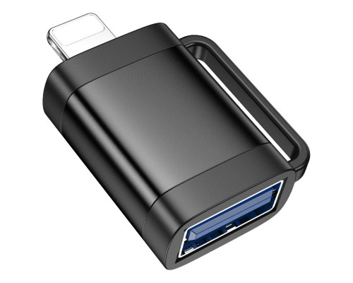 Адаптер HOCO UA31A iP male to USB female OTG adapter Black (6942007628082)