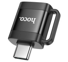 Адаптер HOCO UA31C Type-C male to USB female OTG adapter Black (6942007628129)