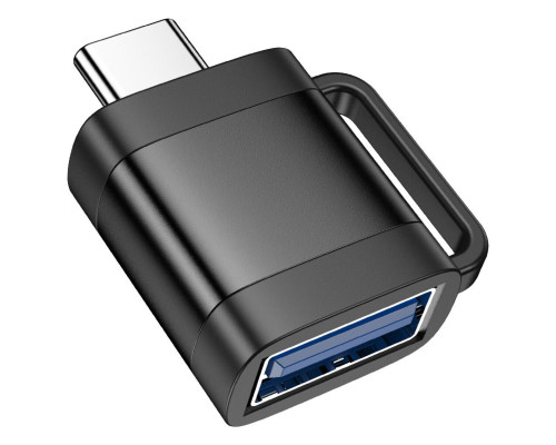 Адаптер HOCO UA31C Type-C male to USB female OTG adapter Black (6942007628129)
