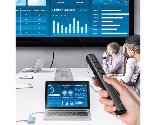 Лазерна указка HOCO GM200 Smart PPT page turning pen Black (6942007616768)