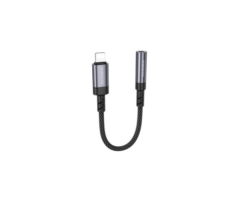 Перехідник BOROFONE BV24 Graceful digital audio converter cable iP to 3.5mm Metal Grey (6941991120398)