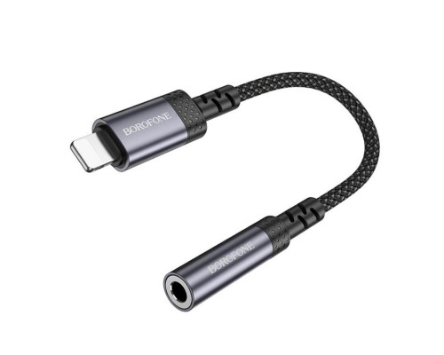 Перехідник BOROFONE BV24 Graceful digital audio converter cable iP to 3.5mm Metal Grey (6941991120398)