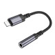 Перехідник BOROFONE BV24 Graceful digital audio converter cable iP to 3.5mm Metal Grey (6941991120398)