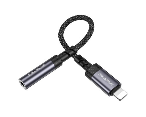 Перехідник BOROFONE BV24 Graceful digital audio converter cable iP to 3.5mm Metal Grey (6941991120398)
