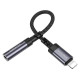 Перехідник BOROFONE BV24 Graceful digital audio converter cable iP to 3.5mm Metal Grey (6941991120398)