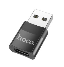 Адаптер HOCO UA17 USB Male to Type-C female USB2.0 adapter Black (6931474762009)