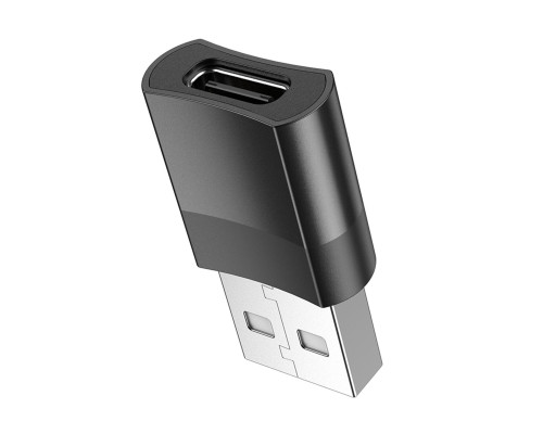 Адаптер HOCO UA17 USB Male to Type-C female USB2.0 adapter Black (6931474762009)