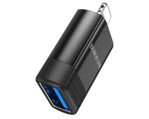 Адаптер BOROFONE BV18 iP male to USB female USB2.0 adapter Black (6941991103988)
