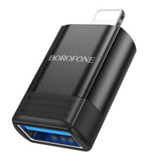 Адаптер BOROFONE BV18 iP male to USB female USB2.0 adapter Black (6941991103988)