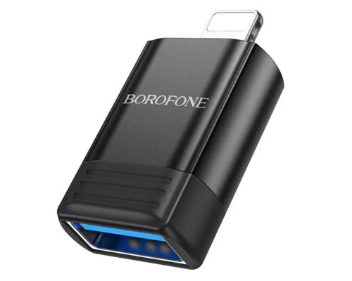 Адаптер BOROFONE BV18 iP male to USB female USB2.0 adapter Black (6941991103988)