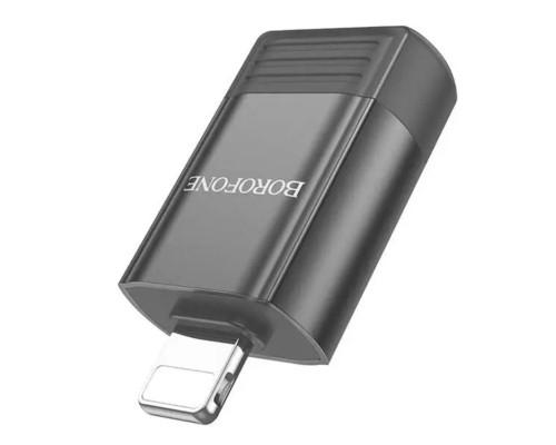 Адаптер BOROFONE BV18 iP male to USB female USB2.0 adapter Black (6941991103988)