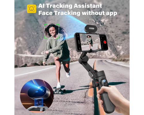 Триосьовий стабілізатор AOCHUAN Professional Gimbal Stabilizer for Smartphone SMART X Pro AI Black (AOCHUAN-SMARTXPROAI-B)