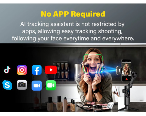 Триосьовий стабілізатор AOCHUAN Professional Gimbal Stabilizer for Smartphone SMART X Pro AI Black (AOCHUAN-SMARTXPROAI-B)