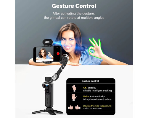 Триосьовий стабілізатор AOCHUAN Professional Gimbal Stabilizer for Smartphone SMART X Pro AI Black (AOCHUAN-SMARTXPROAI-B)
