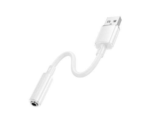 Перехідник BOROFONE BV22 Lemon external sound card USB-A to 3.5 White (6941991117022)